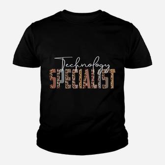 Leopard Technology Specialist Funny Job Title School Worker Youth T-shirt | Crazezy
