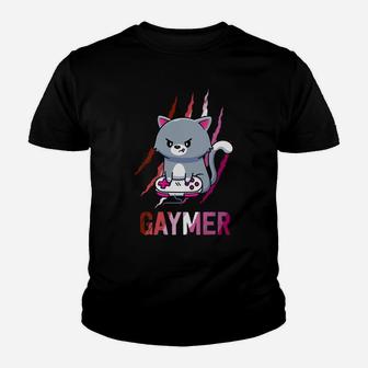 Lesbian Gaymer Geek Pride Lgbt Video Game Lovers Gift Cat Youth T-shirt | Crazezy