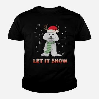 Let It Snow Bichon Frise Xmas Youth T-shirt - Monsterry AU