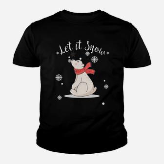 Let It Snow Polar Bear Sweatshirt Christmas Holiday Spirit Youth T-shirt | Crazezy DE