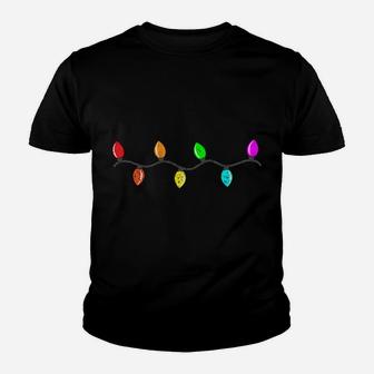 Let's Get Lit Christmas Lights Funny Drinking Vintage Gift Youth T-shirt | Crazezy
