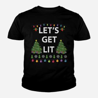 Let's Get Lit Ugly Christmas Youth T-shirt | Crazezy CA