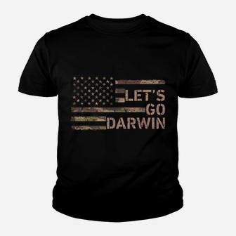 Let’S Go Darwin American Flag Camo Women Men Lets Go Darwin Youth T-shirt | Crazezy