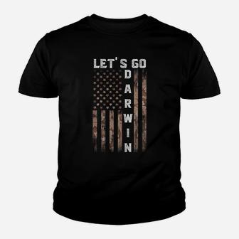 Let’S Go Darwin American Flag Camo Women Men Lets Go Darwin Youth T-shirt | Crazezy