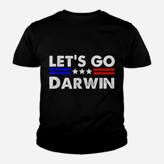 Lets Go Darwin Funny Sarcastic Vintage Us Flag Graphic Youth T-shirt | Crazezy