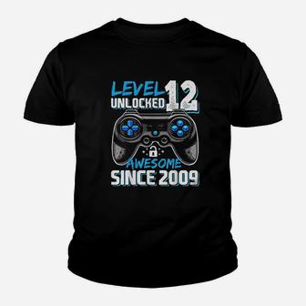 Level 12 Unlocked Awesome 2009 Video Game 12Th Birthday Gift Youth T-shirt | Crazezy DE