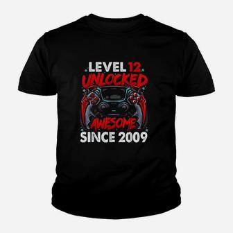 Level 12 Unlocked Awesome Since 2009 Youth T-shirt | Crazezy