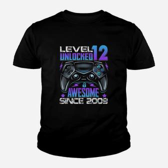 Level 12 Unlocked Awesome Since 2009 Youth T-shirt | Crazezy