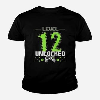 Level 12 Unlocked Video Gamer Youth T-shirt | Crazezy