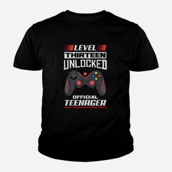 Level 13 Unlocked 13 Birthday Gamer Youth T-shirt | Crazezy AU