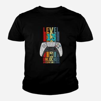 Level 13 Unlocked 13Th Birthday Awesome 2008 13 Years Old Youth T-shirt | Crazezy