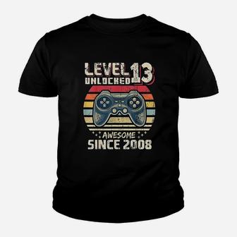 Level 13 Unlocked Awesome 2008 Video Game 13Th Birthday Youth T-shirt | Crazezy DE