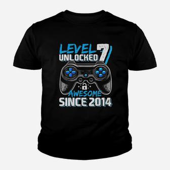 Level 7 Unlocked Awesome 2014 Video Game 7Th Birthday Youth T-shirt | Crazezy CA