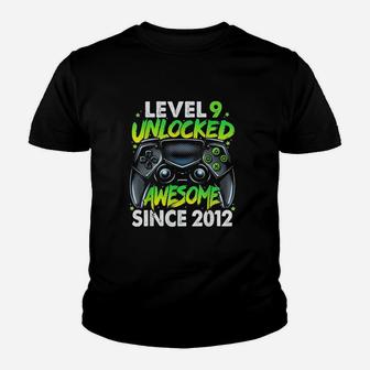 Level 9 Unlocked Awesome Since 2012 Youth T-shirt | Crazezy UK