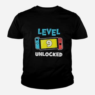 Level 9 Unlocked Gamer Youth T-shirt | Crazezy