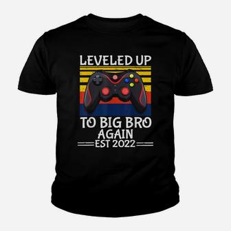 Leveled Up To Big Bro Again Est2022 Promoted To Big Brother Youth T-shirt | Crazezy