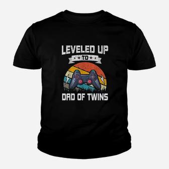 Leveled Up To Dad Of Twins Funny Video Gamer Gaming Youth T-shirt | Crazezy AU