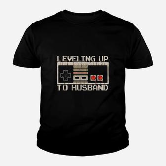 Leveling Up To Husband Bachelor Party Youth T-shirt | Crazezy