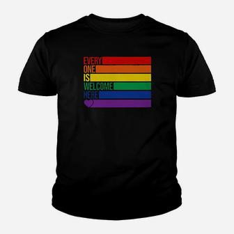 Lgbt Flag Every One Is Welcome Here Youth T-shirt - Monsterry DE