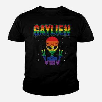 Lgbt Funny Gay Alien Gaylien Rainbow Pride Gift Youth T-shirt - Monsterry CA
