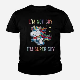 Lgbt Funny Rainbow Unicorn Super Gay Lesbian Pride Youth T-shirt - Monsterry DE