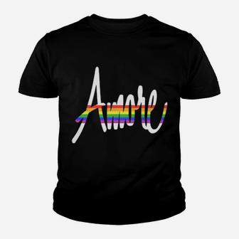 Lgbt Gay Pride Italian Amore Love Valentines Day Youth T-shirt - Monsterry UK