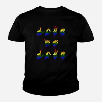 Lgbt Hand Signs Design Youth T-shirt - Monsterry
