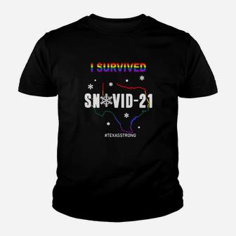 Lgbt I Survived Snovid 21 Texas Strong Youth T-shirt - Monsterry