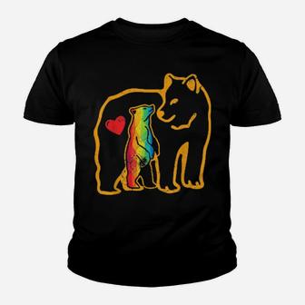 Lgbt Mama Bear Wild Animals Snow Wildlife Lgbtq Community Youth T-shirt - Monsterry