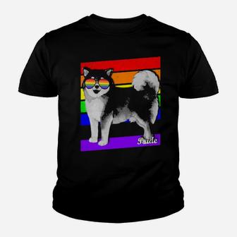Lgbt Rainbow Flag Gay Pride Shiba Inu Youth T-shirt - Monsterry
