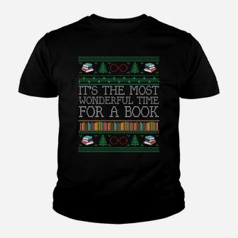Librarian Books Reading Ugly Christmas Sweaters Sweatshirt Youth T-shirt | Crazezy UK