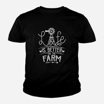 Life Is Better On The Farm Youth T-shirt | Crazezy DE