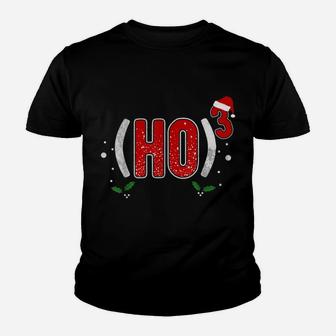 Lighting Santa Ho Ho3 Cubed Math Teacher Christmas Youth T-shirt | Crazezy