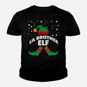 Lil Brother Elf Christmas Family Group Picture Santas Helper Sweatshirt Youth T-shirt | Crazezy