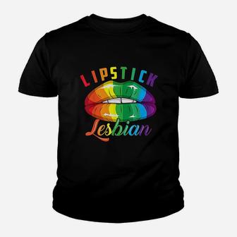 Lipstick Lesbian Cool Colored Lips Lgbt Youth T-shirt | Crazezy UK