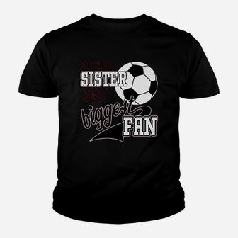 Little Sister And Biggest Fan Youth T-shirt | Crazezy