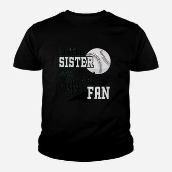 Little Sister And Biggest Fan Youth T-shirt | Crazezy