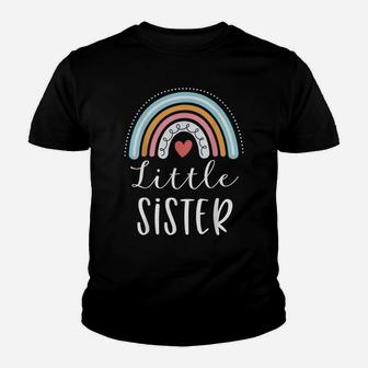 Little Sister Gifts Sibling Family Rainbow Graphic Youth T-shirt | Crazezy AU