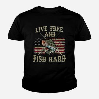 Live Free And Fish Hard Youth T-shirt | Crazezy AU