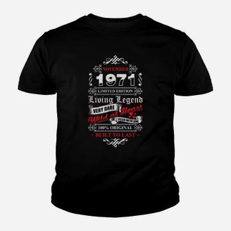 Living Legend Born In November 1971 Vintage 50Th Birthday Youth T-shirt | Crazezy CA