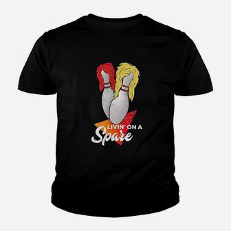 Living On A Spare Bowling Youth T-shirt | Crazezy