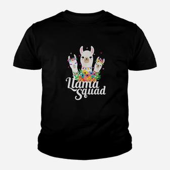 Llama Squad Funny Cute Llama Matching Youth T-shirt | Crazezy UK