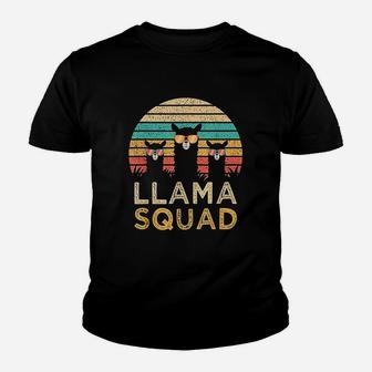 Llama Squad Sunglasses Cool Llamas Vintage Youth T-shirt | Crazezy