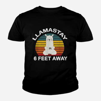Llamastay 6 Feet Away Youth T-shirt | Crazezy AU