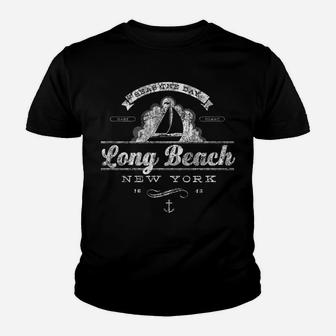 Long Beach Ny Sailboat Vintage Nautical Tee Youth T-shirt | Crazezy CA