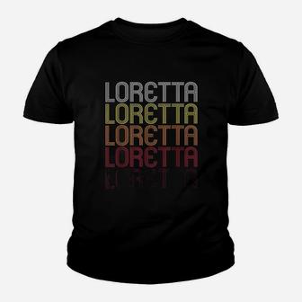 Loretta Retro Wordmark Pattern Youth T-shirt | Crazezy DE