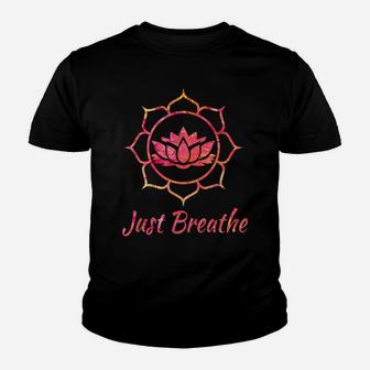 Lotus Flower Meditation Mindful Breathing Gift Youth T-shirt | Crazezy CA