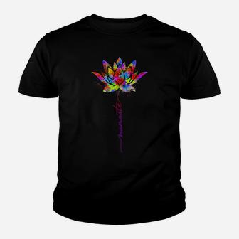 Lotus Flower Namaste Yoga Lover Watercolor Meditation Zen Youth T-shirt | Crazezy AU