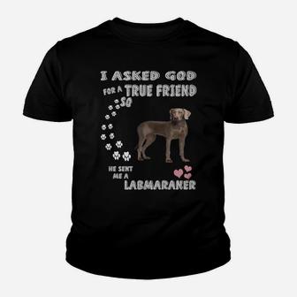 Lovable Weimador Dog Quote Mom Dad Costume, Cute Labmaraner Youth T-shirt | Crazezy