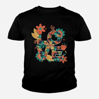 Love Autism Awareness Be Kind Puzzle Pieces And Flower Youth T-shirt | Crazezy CA
